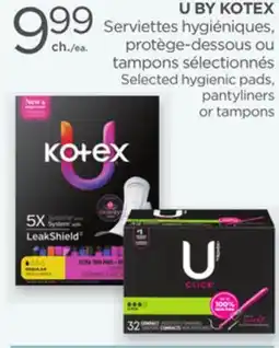 Proxim U BY KOTEX Selected hygienic pads, pantyliners or tampons offer