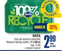 Jean Coutu NAYA Natural spring water offer