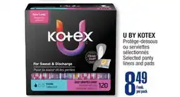 Jean Coutu U BY KOTEX Selected panty liners and pads offer