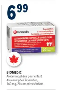 Familiprix BIOMEDIC, Acetaminophen for children, 160 mg, 20 tablets offer