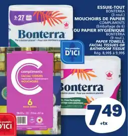 Marché Bonichoix BONTERRA PAPER TOWELS, FACIAL TISSUES OR BATHROOM TISSUE offer