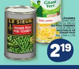 Marché Bonichoix GÉANT VERT OR LE SIEUR VEGETABLES OR TENDER PEAS offer