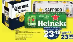 Marché Bonichoix SAPPORO (12 x 355 mL), HEINEKEN OR CORONA EXTRA (12 x 330 mL) BEER offer