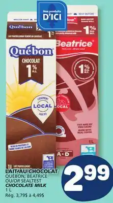 Marché Bonichoix QUÉBON, BEATRICE OR SEALTEST CHOCOLATE MILK offer