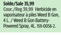 Canadian Tire Scotts Weed B Gon Battery- Powered Spray, 4L offer
