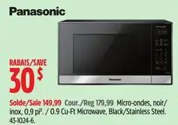 Canadian Tire PANASONIC 0.9 Cu-Ft Microwave, Black/Stainless Steel offer