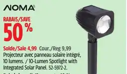 Canadian Tire Noma 10-Lumen Spotlight with Integrated Solar Panel offer