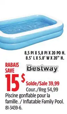 Canadian Tire Bestway Inflatable Family Pool offer