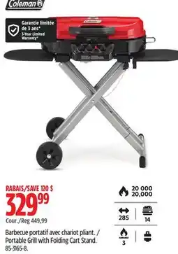 Canadian Tire Coleman Portable Grill with Folding Cart Stand offer
