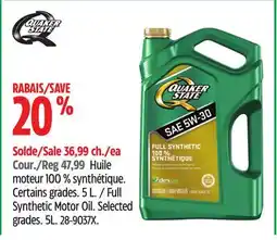 Canadian Tire Quaker State Full Synthetic Motor Oil offer