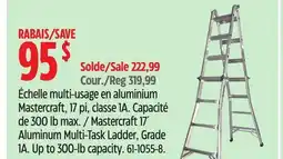Canadian Tire Mastercraft 17´ Aluminum Multi-Task Ladder, Grade 1A offer