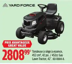 Canadian Tire Yardforce 452cc Gas Lawn Tractor offer