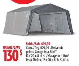 Canadian Tire Shelter Logic Garage-in-a-Box Peak Shelter, 12 x 20 x 8´ h offer