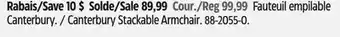 Canadian Tire Canterbury Stackable Armchair offer