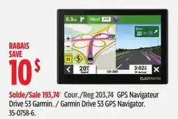 Canadian Tire Garmin Drive 53 GPS Navigator offer