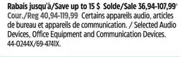 Canadian Tire Fellowes Selected Audio Devices, Office Equipment and Communication Devices offer