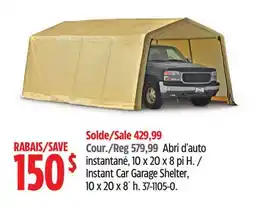 Canadian Tire ShelterLogic Instant Car Garage Shelter, 10 x 20 x 8´ h offer