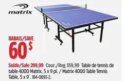 Canadian Tire Matrix 4000 Table Tennis Table offer