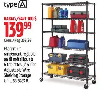 Canadian Tire Type A 6-Tier Adjustable Wire Shelving Storage Unit offer