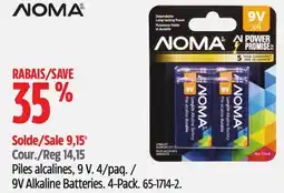 Canadian Tire NOMA 9V Alkaline Batteries offer