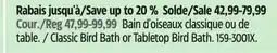 Canadian Tire Classic Bird Bath or Tabletop Bird Bath offer
