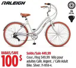 Canadian Tire Raleigh Cafe Adult Bike. Silver offer