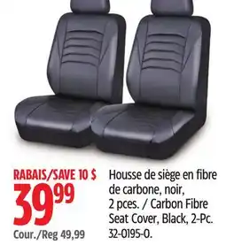 Canadian Tire AutoTrends Carbon Fibre Seat Cover, Black, 2-Pc offer