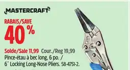 Canadian Tire 6˝ Locking Long-Nose Pliers offer