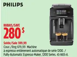 Canadian Tire PHILIPS Fully-Automatic Espresso Maker, 1200 Series offer