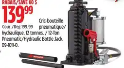 Canadian Tire MotoMaster 12-Ton Pneumatic/Hydraulic Bottle Jack offer