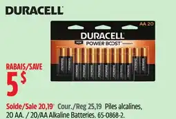 Canadian Tire 20/AA Alkaline Batteries offer