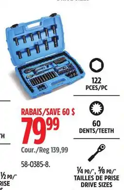 Canadian Tire Mastercraft Socket Set, 122-pc, SAE/Metric, CRV, Black Steel Finish offer