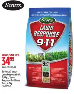 Canadian Tire Scotts Lawn Response 9-1-1 Grass Seed offer