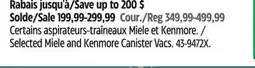 Canadian Tire Selected Miele and Kenmore Canister Vacs offer