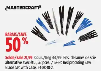 Canadian Tire Mastercraft 32-Pc Reciprocating Saw Blade Set with Case offer
