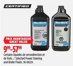 Canadian Tire Selected Certified Power Steering and Brake Fluids offer