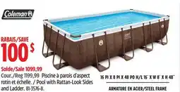 Canadian Tire Coleman Pool with Rattan-Look Sides and Ladder offer