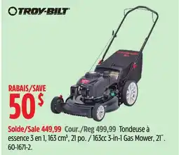 Canadian Tire Troy-Bilt 163cc 3-in-1 Gas Mower offer