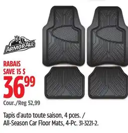 Canadian Tire Armor All All-Season Car Floor Mats, 4-Pc offer