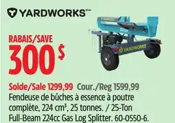 Canadian Tire Yardworks 25-Ton Full-Beam 224cc Gas Log Splitter offer