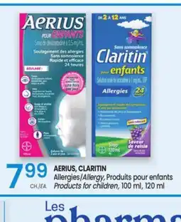 Uniprix AERIUS, CLARITIN Allergies/Allergy, Produits pour enfants/ Products for children offer