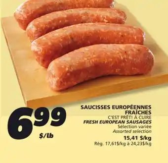 IGA C'EST PRÊT! À CUIRE FRESH EUROPEAN SAUSAGES offer