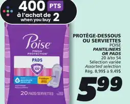IGA POISE PANTILINERS OR PADS offer