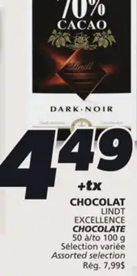 IGA LINDT EXCELLENCE CHOCOLATE offer