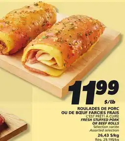 IGA C'EST PRÊT! À CUIRE FRESH STUFFED PORK OR BEEF ROLLS offer