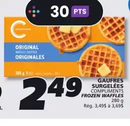 IGA COMPLIMENTS FROZEN WAFFLES offer