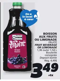 IGA FRUITÉ FRUIT BEVERAGE OR LEMONADE offer