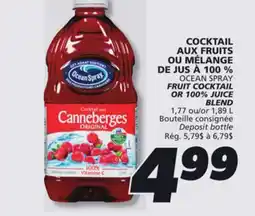 IGA OCEAN SPRAY FRUIT COCKTAIL OR 100% JUICE BLEND offer