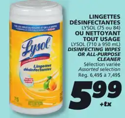 IGA LYSOL DISINFECTING WIPES OR ALL-PURPOSE CLEANER offer