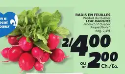 IGA LEAF RADISHES offer